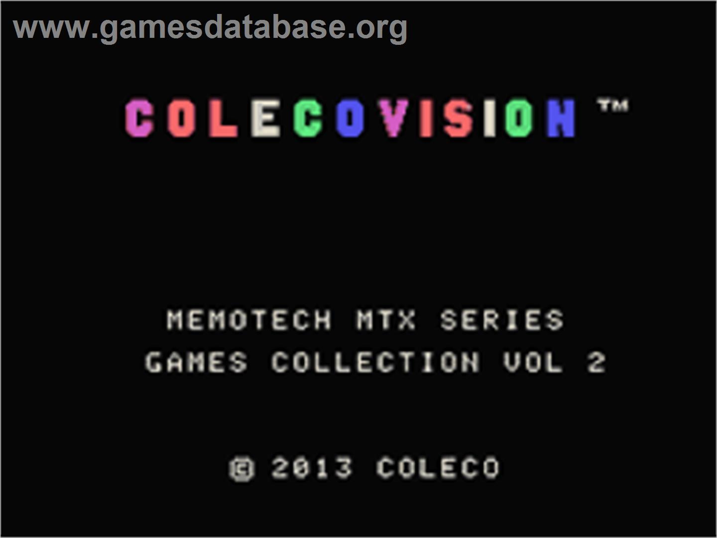 Memotech MTX Series - Games Collection Vol.2 - Coleco Vision - Artwork - Title Screen