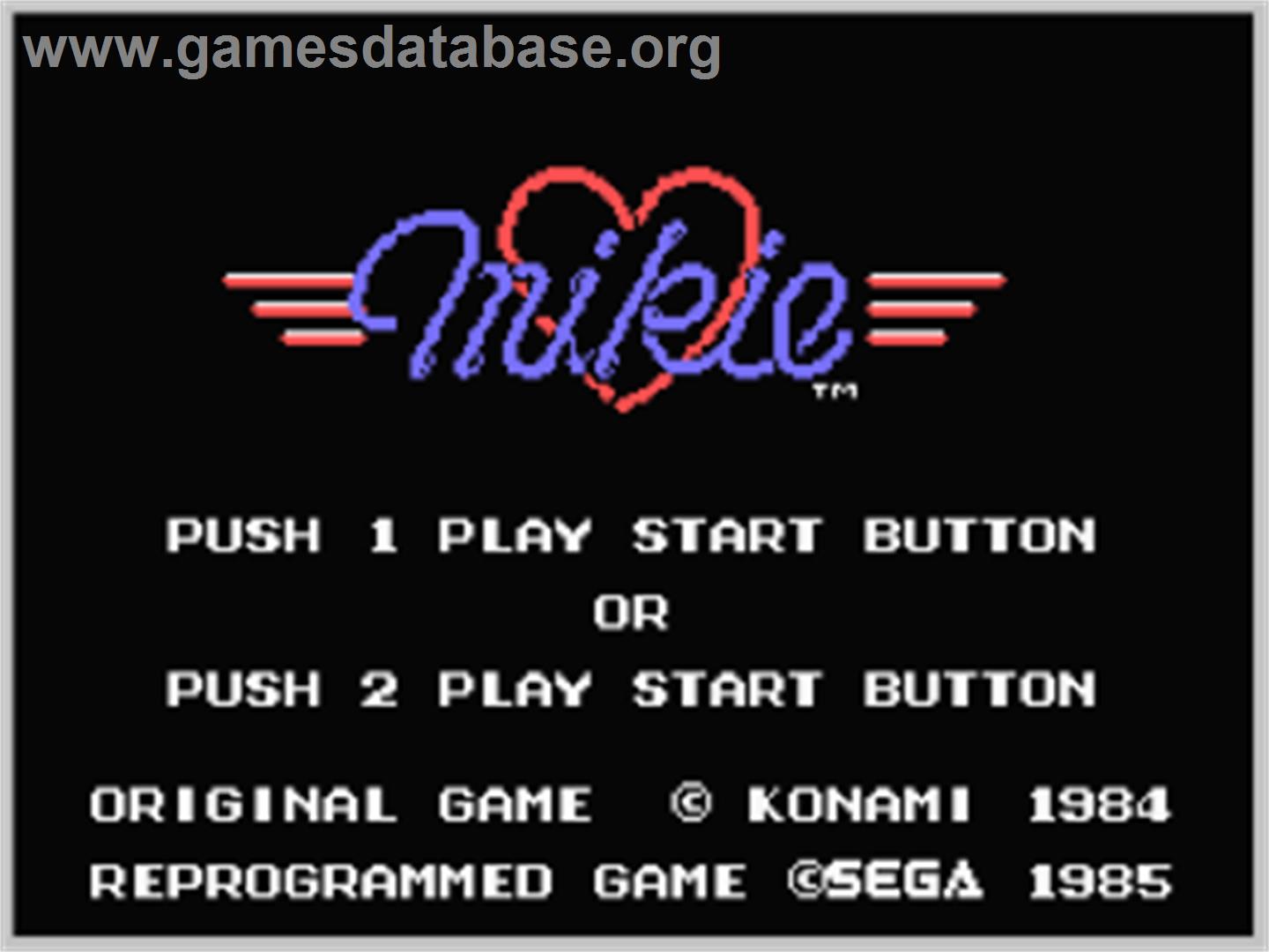 Mikie - Coleco Vision - Artwork - Title Screen