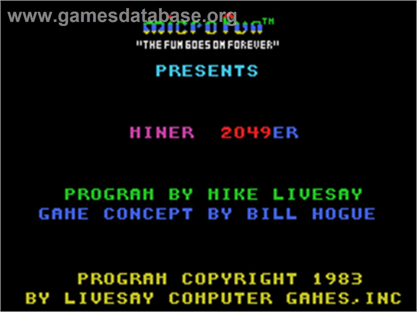 Miner 2049er - Coleco Vision - Artwork - Title Screen