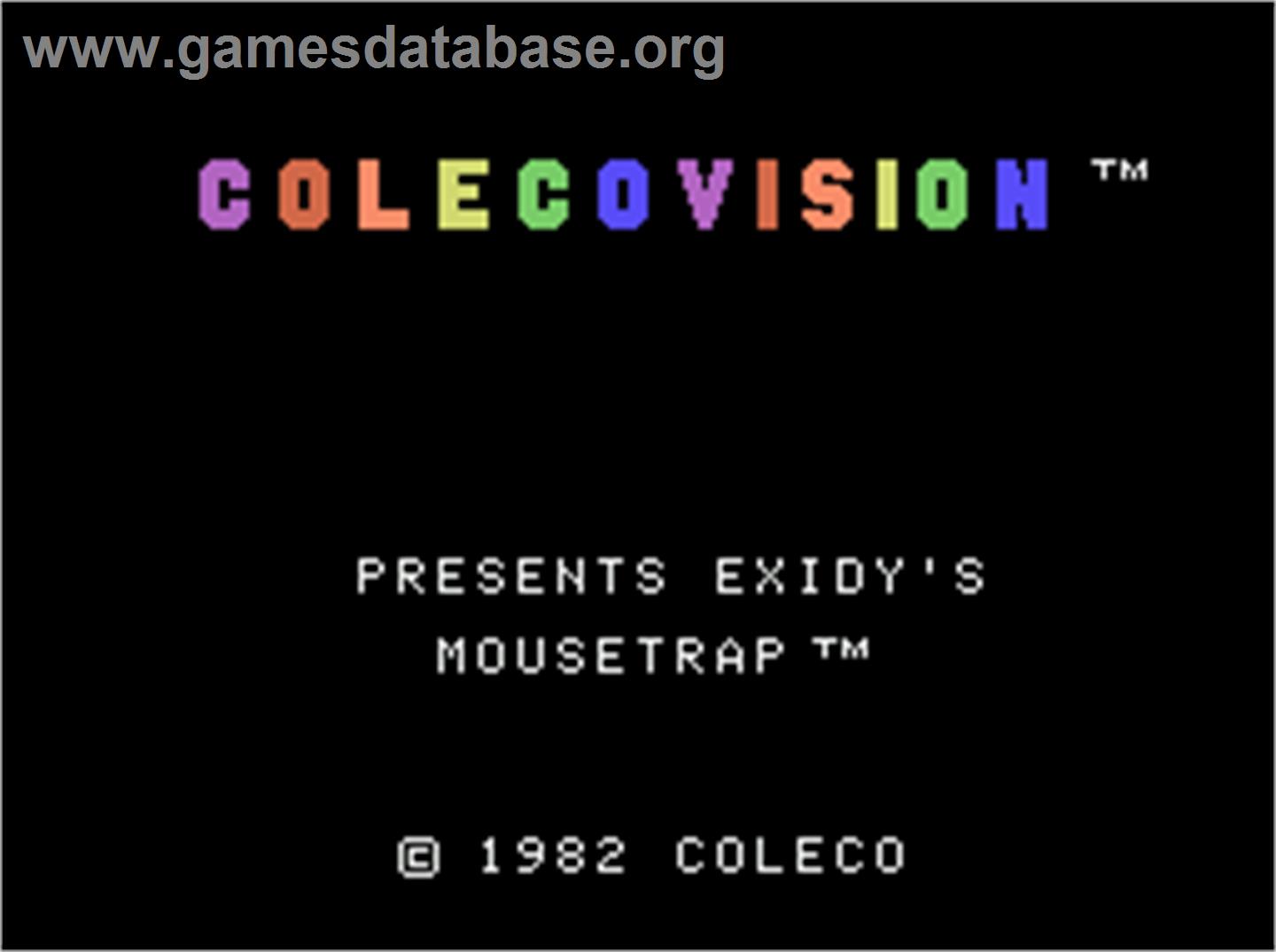 Mouse Trap - Coleco Vision - Artwork - Title Screen