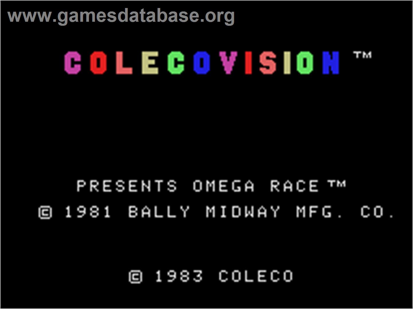 Omega Race - Coleco Vision - Artwork - Title Screen