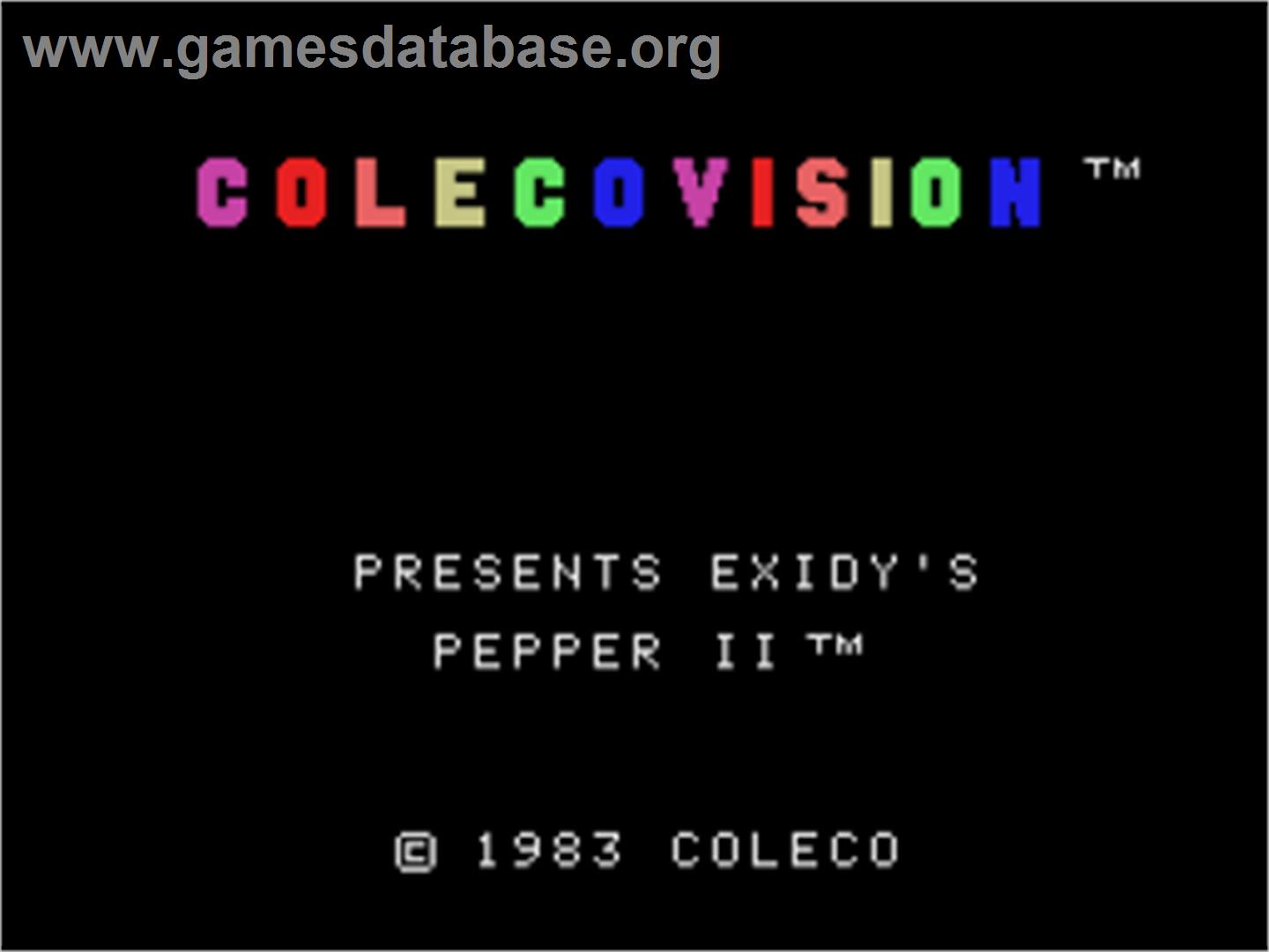 Pepper 2 - Coleco Vision - Artwork - Title Screen