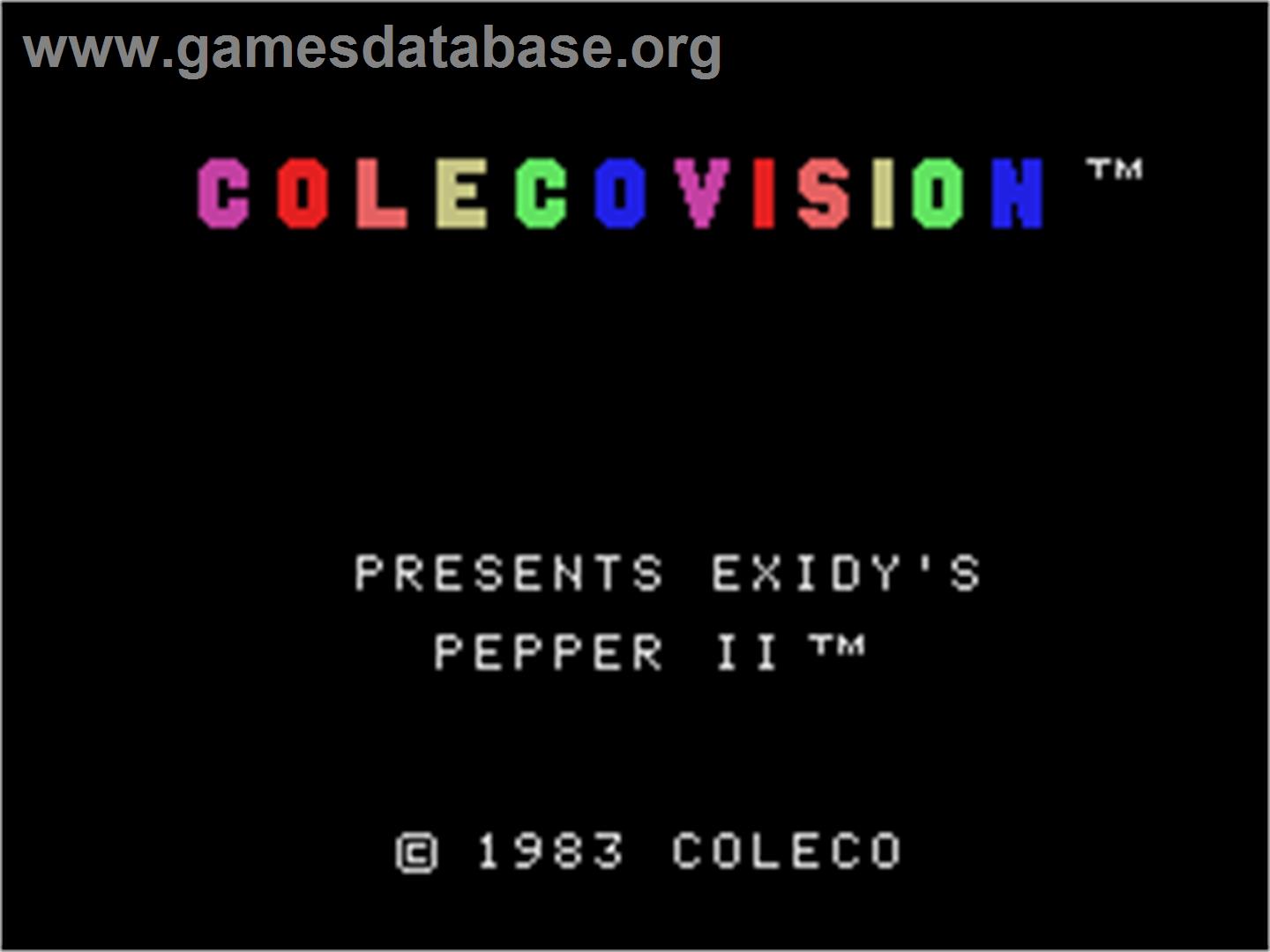 Pepper II - Coleco Vision - Artwork - Title Screen