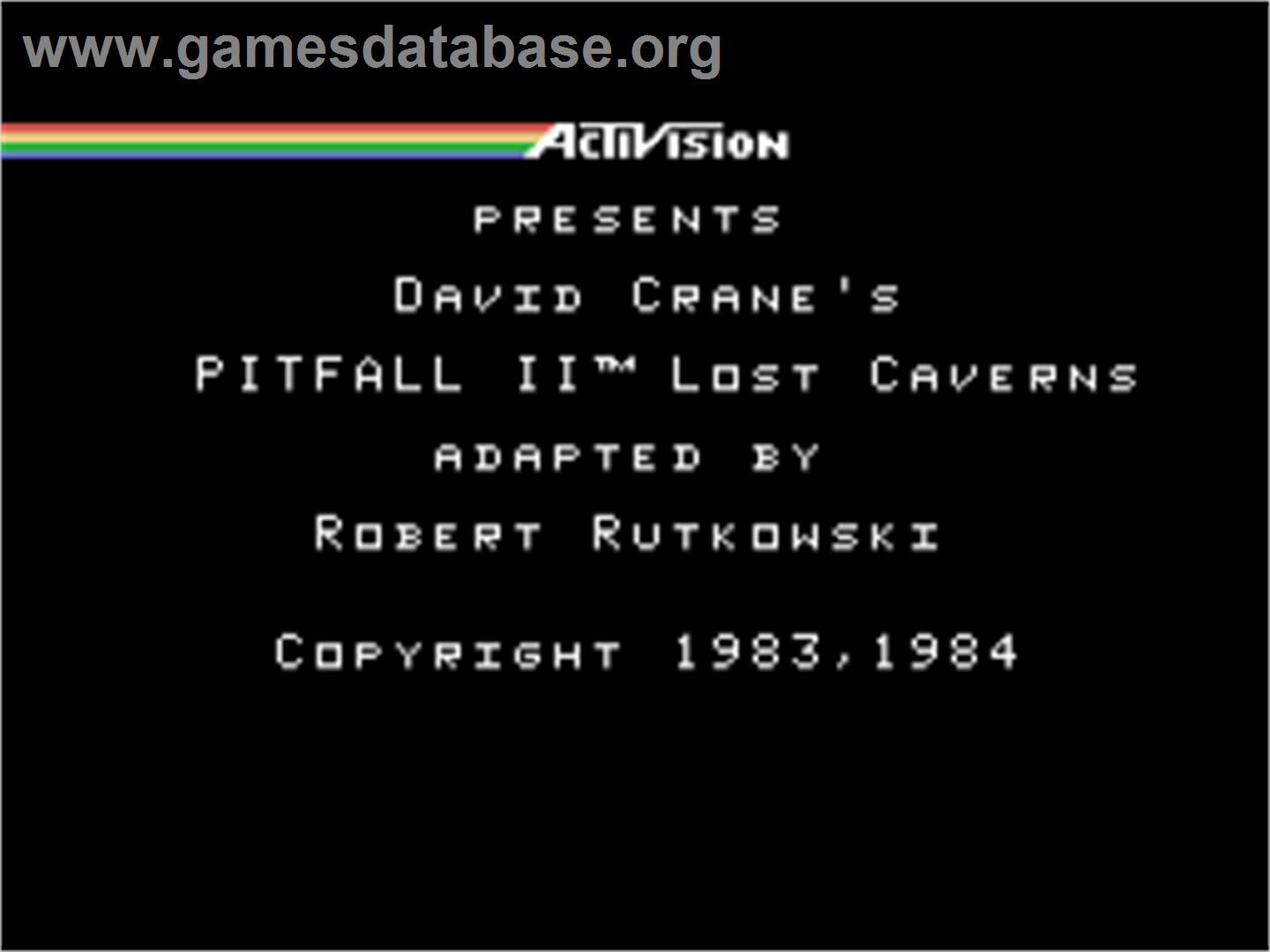Pitfall 2 - Lost Caverns - Coleco Vision - Artwork - Title Screen
