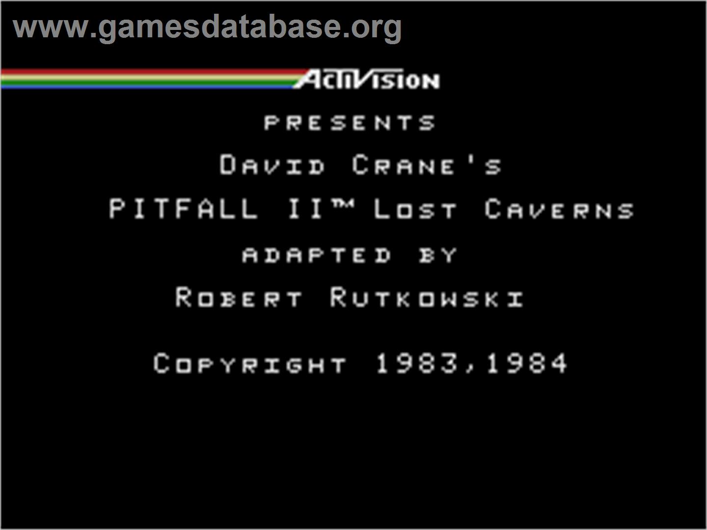 Pitfall II - Coleco Vision - Artwork - Title Screen