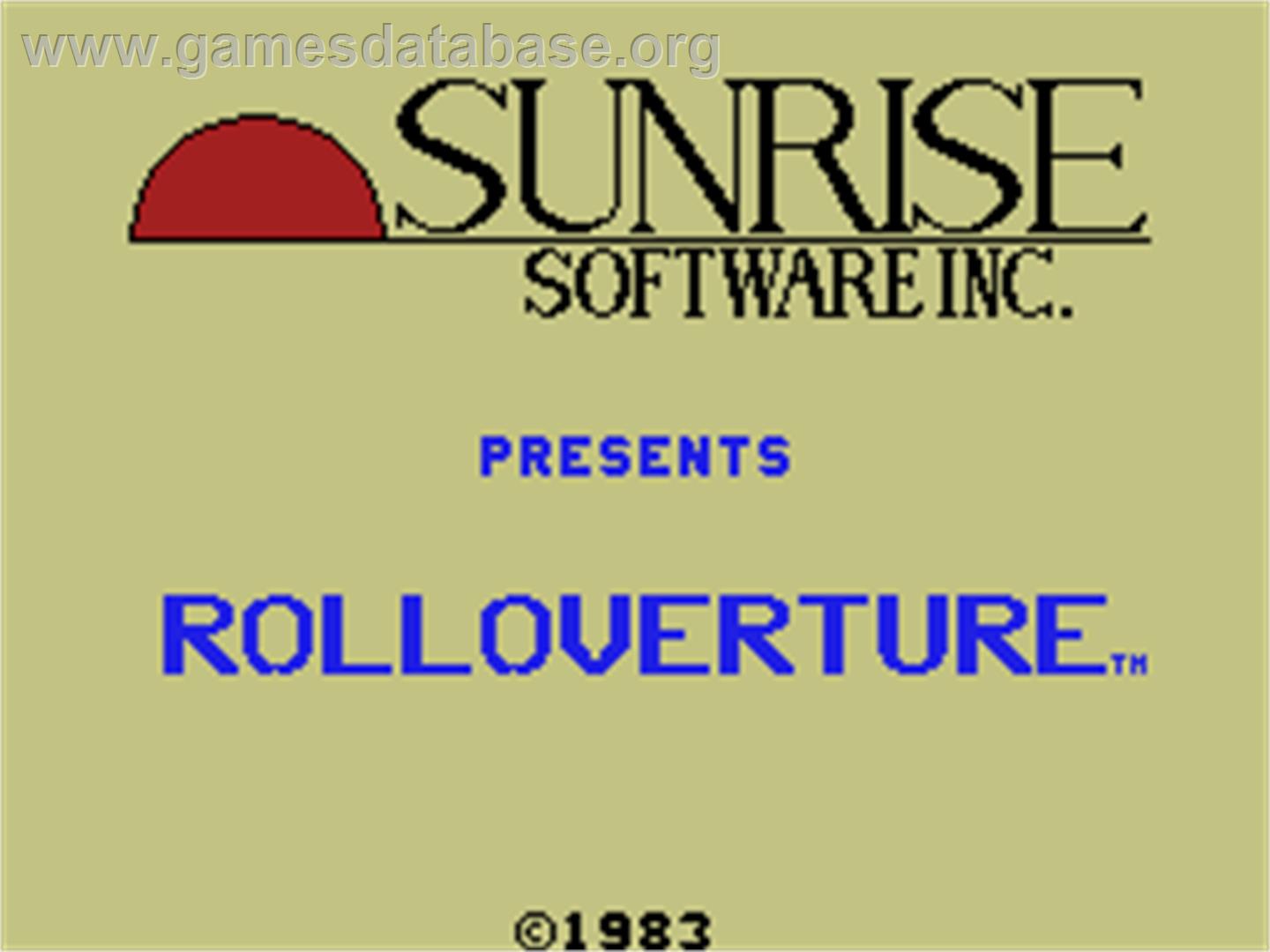 Rolloverture - Coleco Vision - Artwork - Title Screen