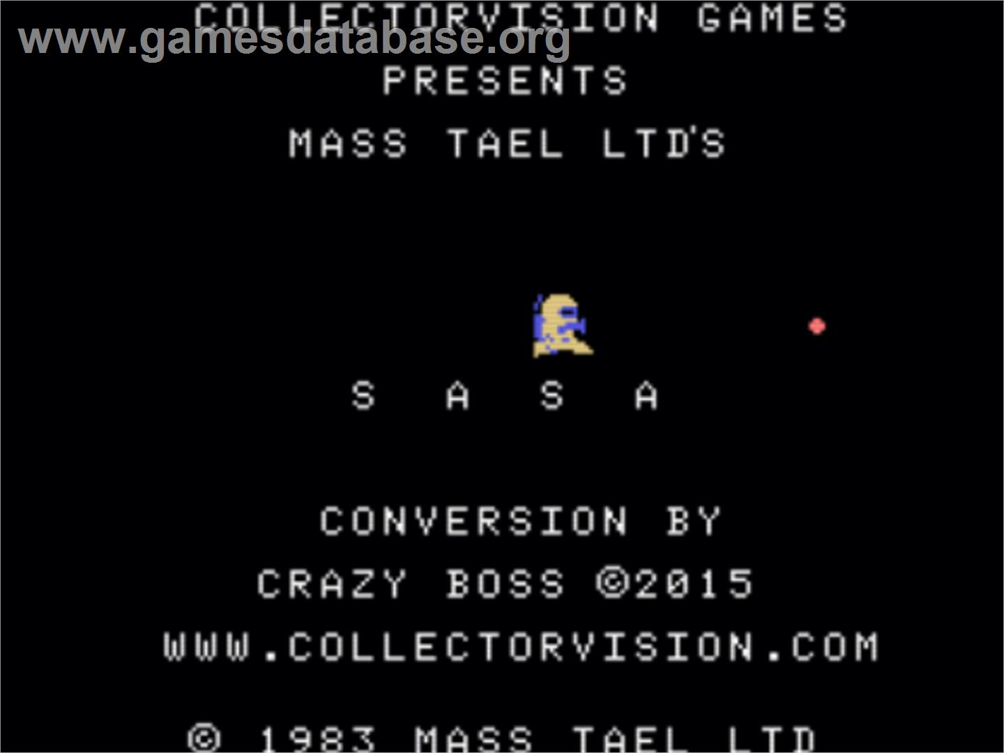 Sasa - Coleco Vision - Artwork - Title Screen