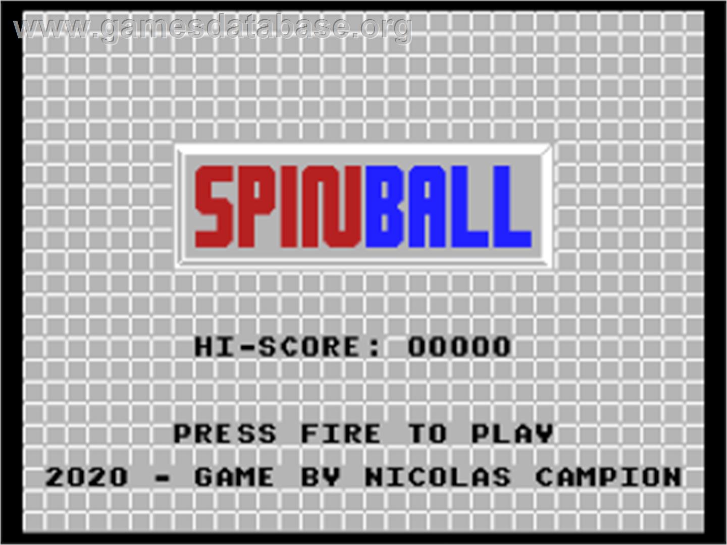 SpinBall - Coleco Vision - Artwork - Title Screen