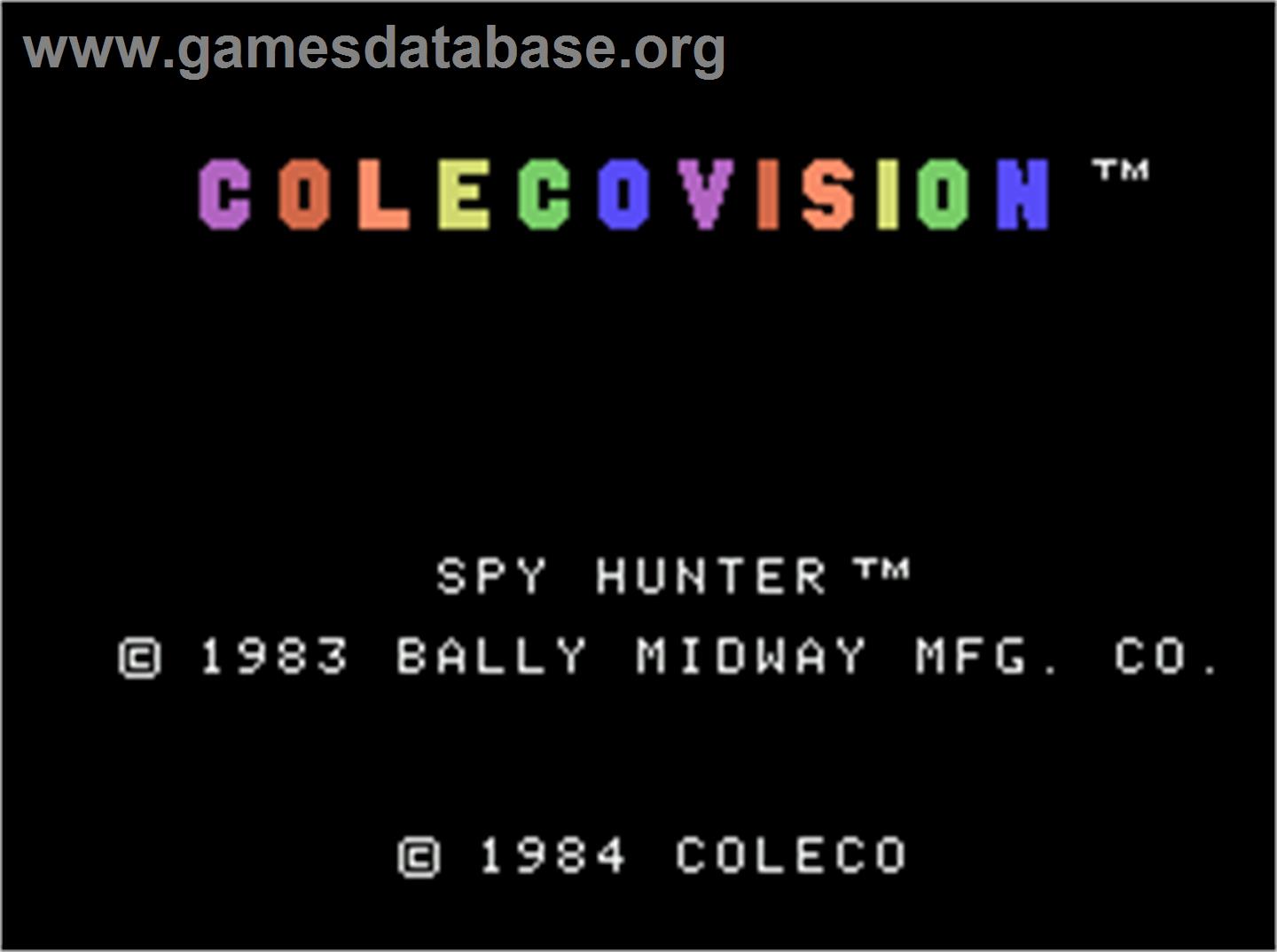 Spy Hunter - Coleco Vision - Artwork - Title Screen