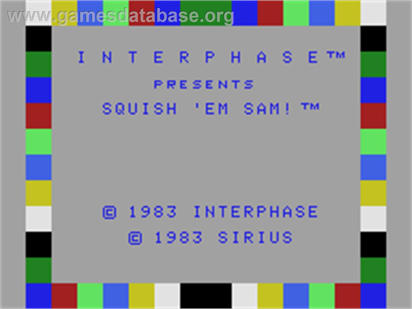 Squish 'em Sam - Coleco Vision - Artwork - Title Screen