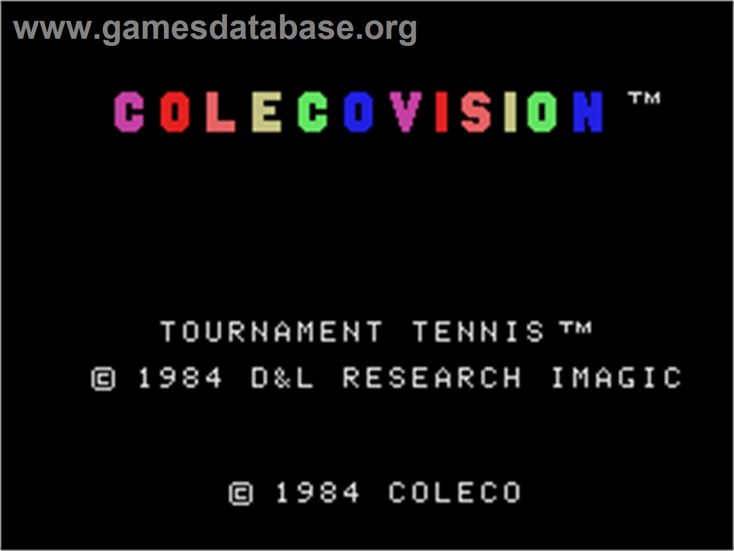 Tournament Tennis - Coleco Vision - Artwork - Title Screen