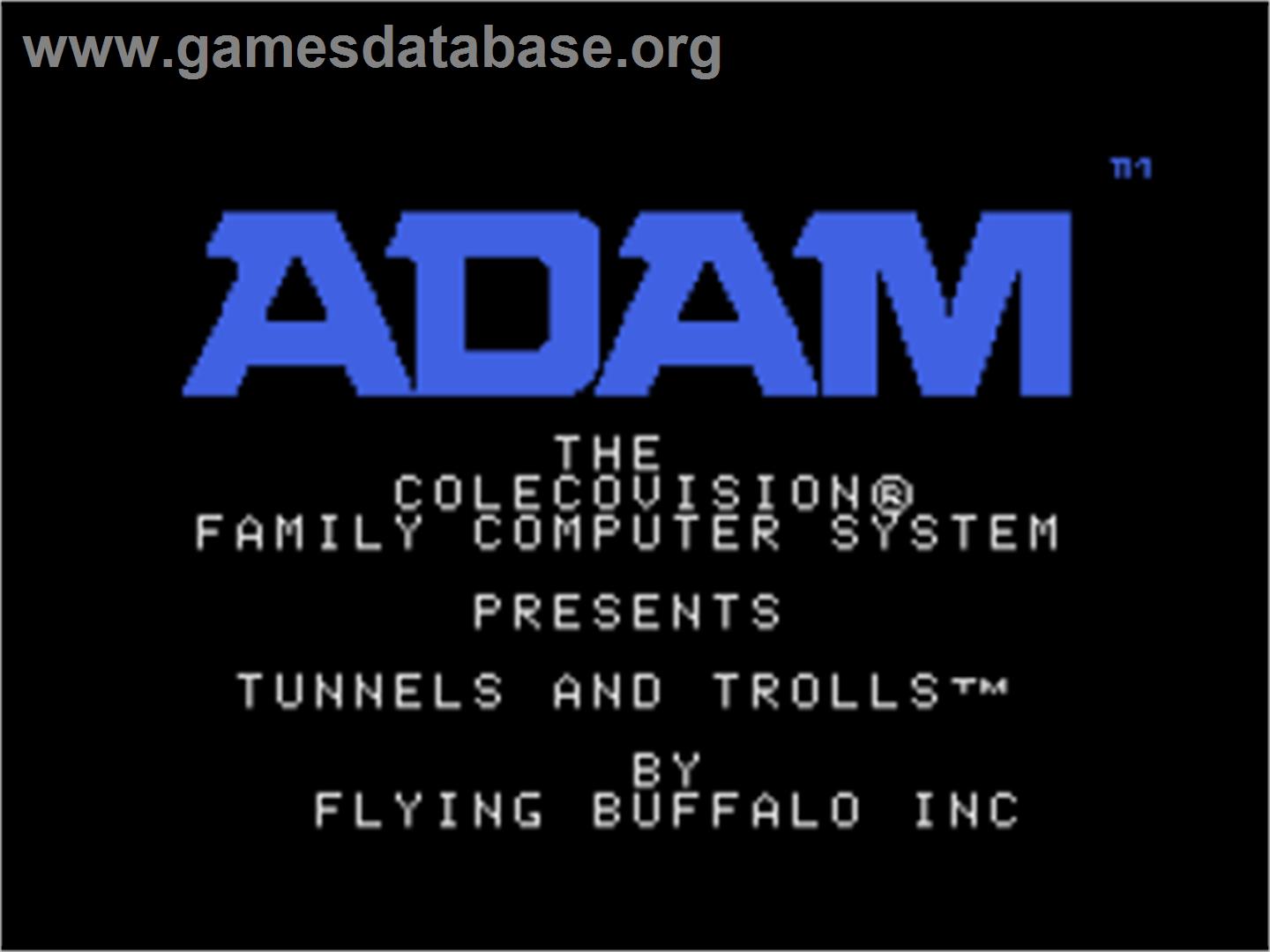 Tunnels And Trolls - Coleco Vision - Artwork - Title Screen