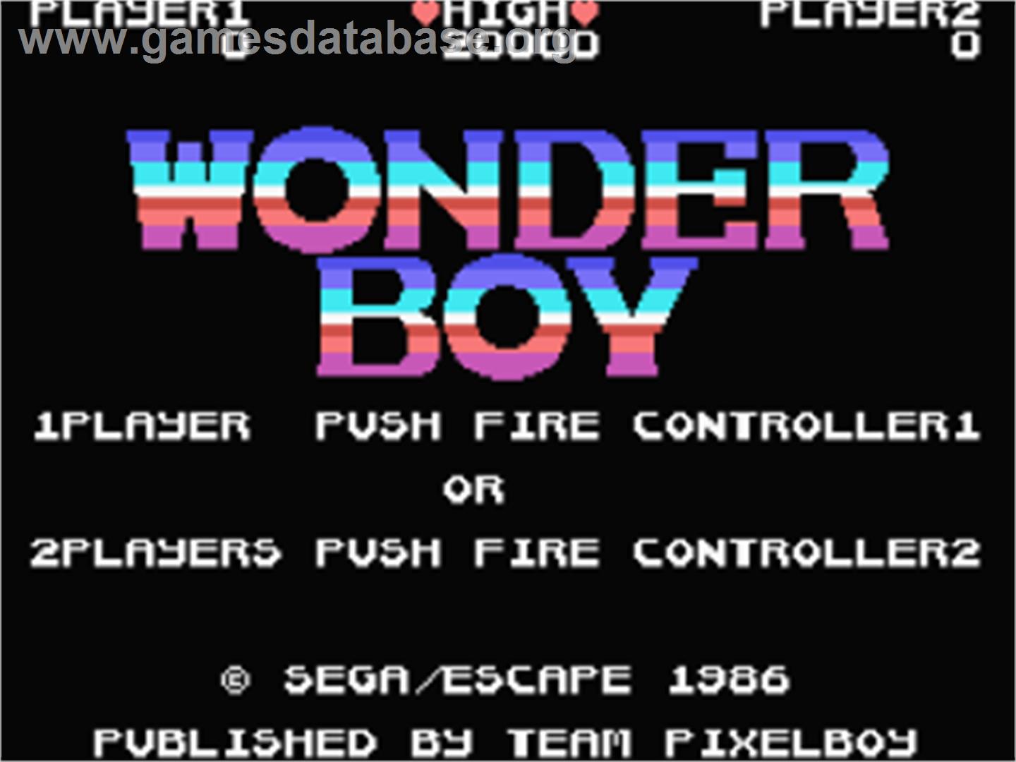Wonder Boy - Coleco Vision - Artwork - Title Screen
