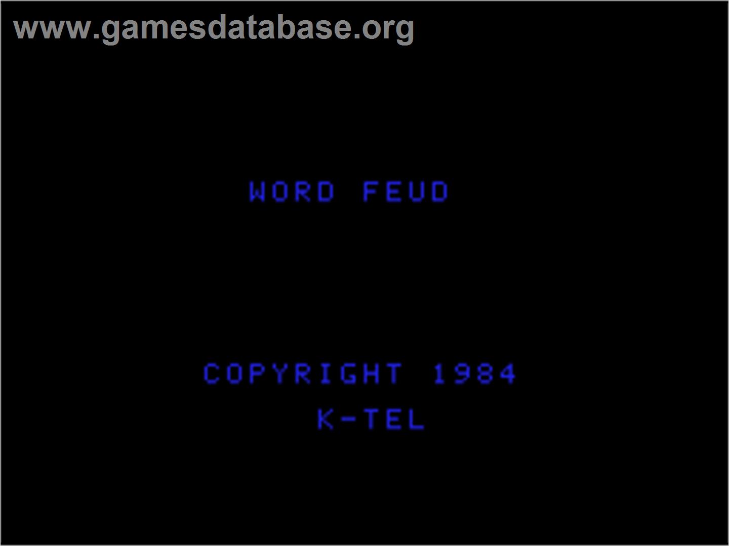 Word Feud - Coleco Vision - Artwork - Title Screen
