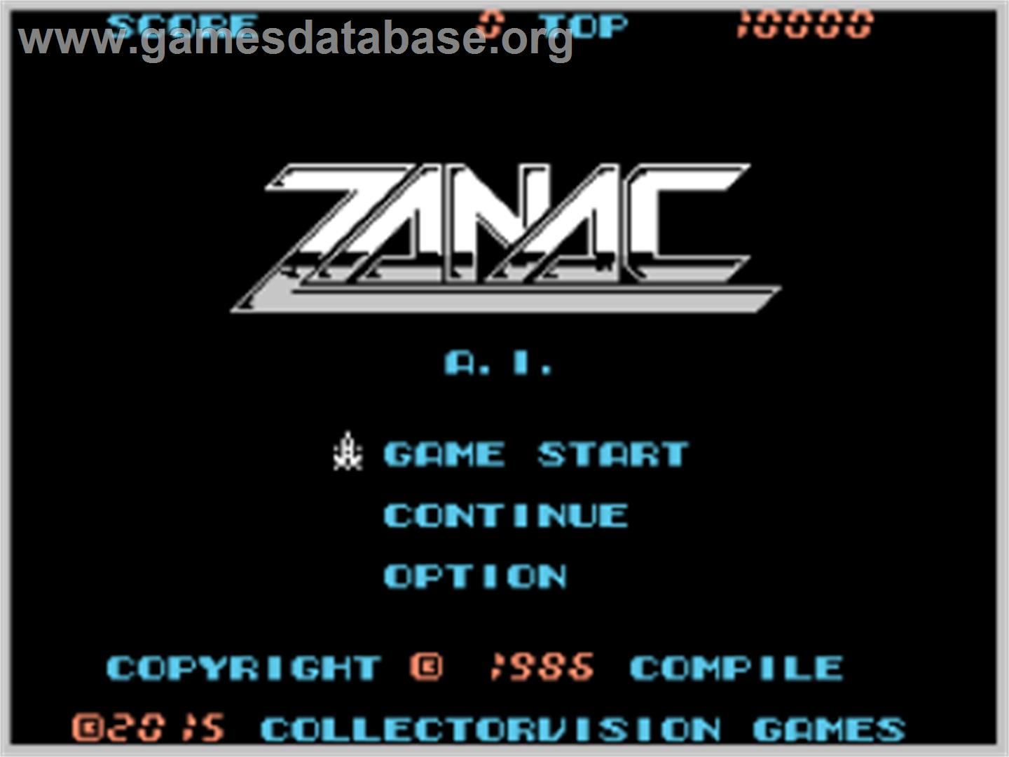 Zanac - Coleco Vision - Artwork - Title Screen