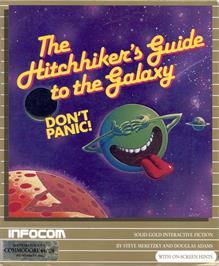 Box cover for The Hitchhiker's Guide to the Galaxy on the Commodore 128.