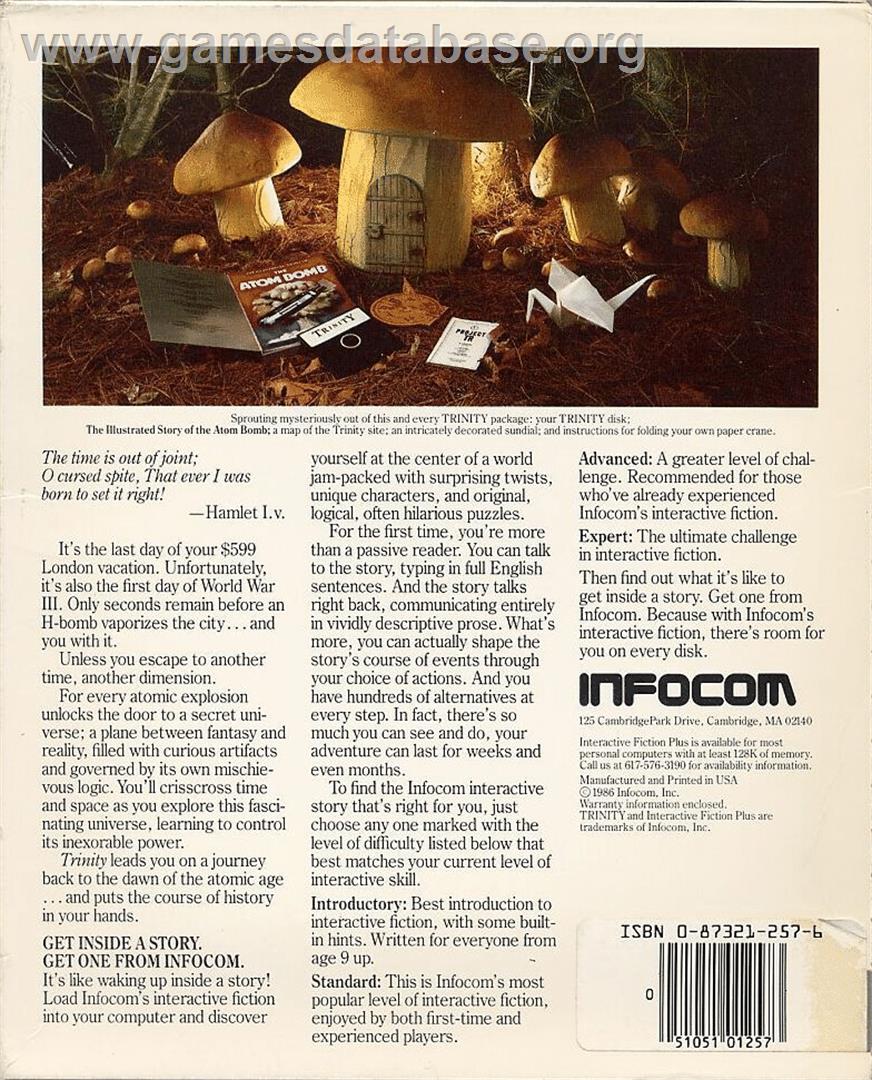Trinity - Commodore 128 - Artwork - Box Back