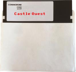 Cartridge artwork for Castle Quest on the Commodore 128.