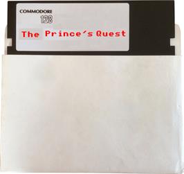 Cartridge artwork for The Prince's Quest on the Commodore 128.