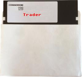 Cartridge artwork for Trader on the Commodore 128.