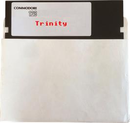 Cartridge artwork for Trinity on the Commodore 128.