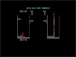 In game image of Battle Blox on the Commodore 128.