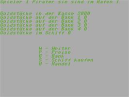 In game image of Seeraeuber on the Commodore 128.