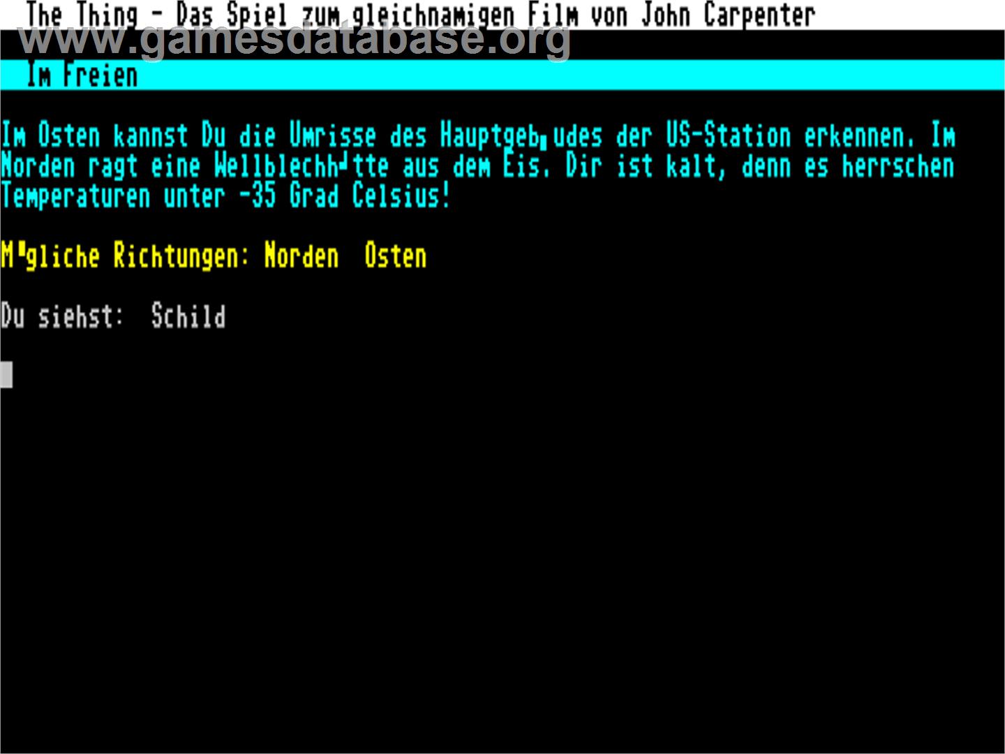 Das Ding - Commodore 128 - Artwork - In Game
