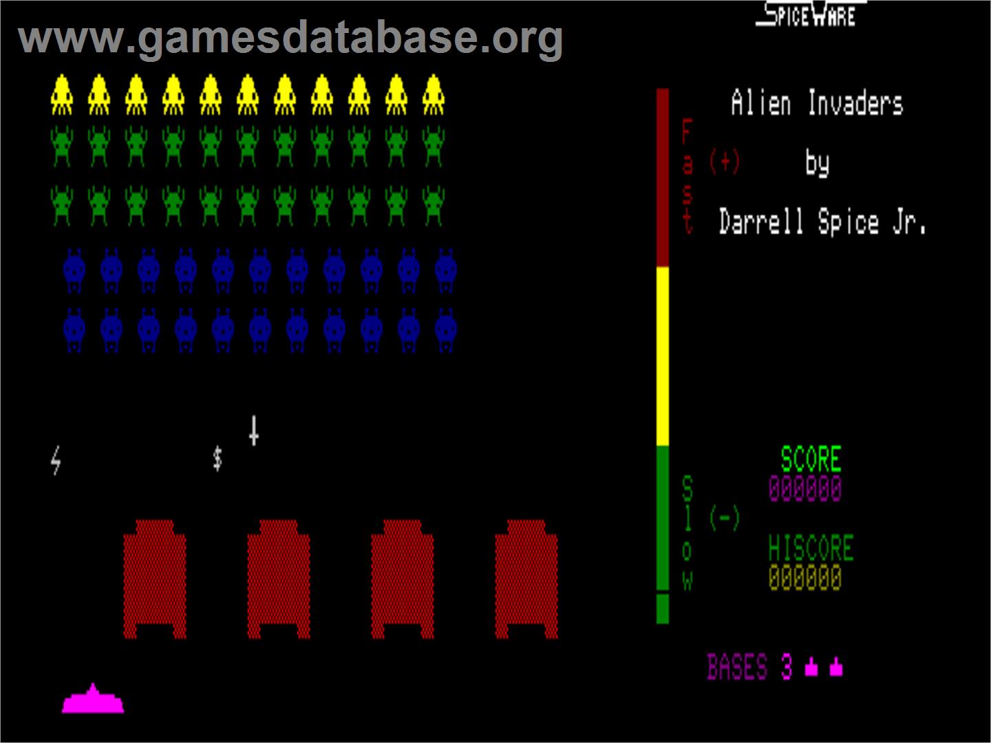 Invaders 128 - Commodore 128 - Artwork - In Game