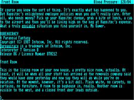Title screen of Bureaucracy on the Commodore 128.
