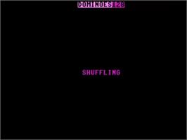 Title screen of Dominoes 128 on the Commodore 128.