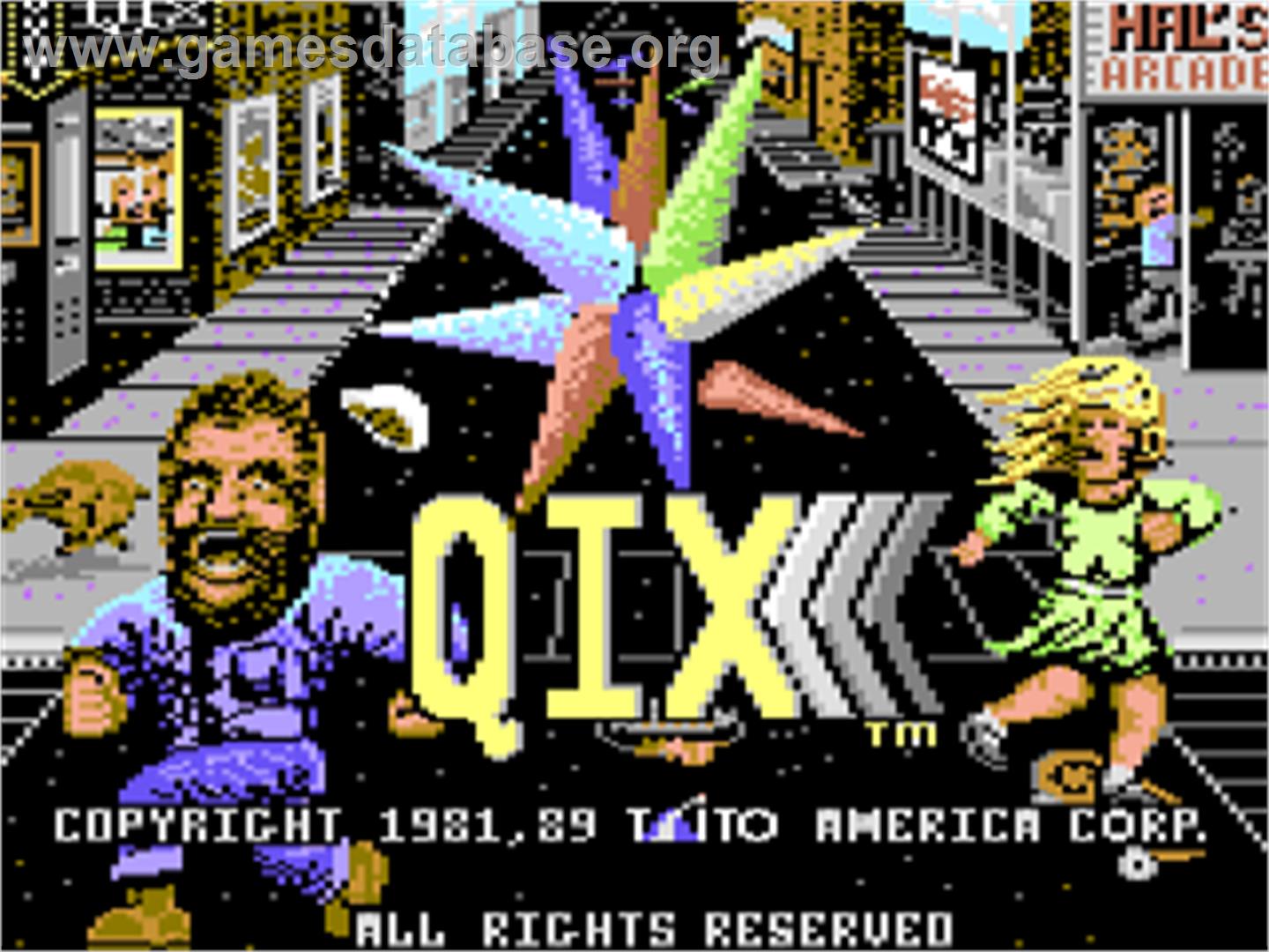 Qix - Commodore 128 - Artwork - Title Screen