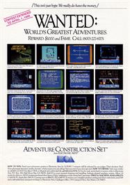 Advert for Adventure Construction Set on the Commodore Amiga.