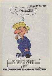 Advert for Auto Mania - Manic Mechanic on the Commodore 64.
