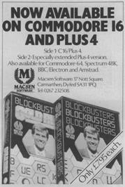 Advert for Blockbusters (64'er) on the Commodore 64.
