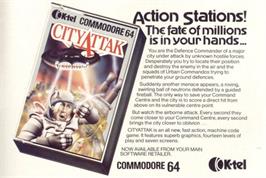 Advert for Cityattak! on the Commodore 64.