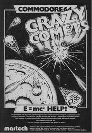 Advert for Crazy Comets on the Commodore 64.