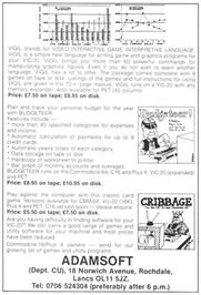 Advert for Cribbage on the Dragon 32-64.