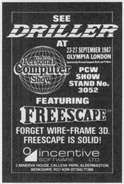 Advert for Driller on the Commodore Plus 4.