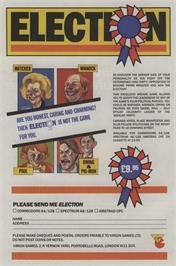 Advert for Election on the Commodore 64.