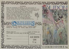 Advert for Elidon on the MSX.