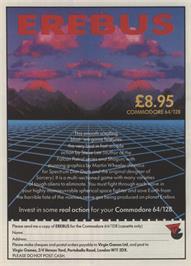 Advert for Erebus on the Commodore 64.