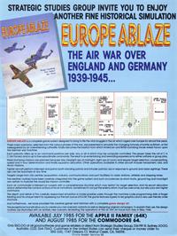 Advert for Europe Ablaze on the Commodore 64.
