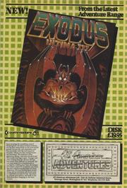Advert for Exodus (Firebird) on the Commodore 64.
