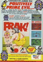 Advert for Frak! on the Commodore 64.