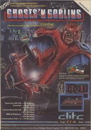 Advert for Ghosts 'n Goblins on the Commodore 64.
