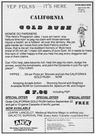 Advert for Gold Rush on the Commodore 64.