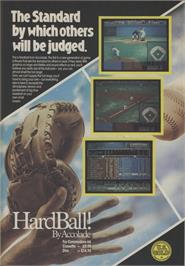 Advert for HardBall! on the Commodore 64.