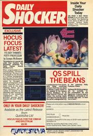 Advert for Hocus Focus on the Commodore 64.