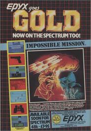 Advert for Impossible Mission on the Commodore 64.